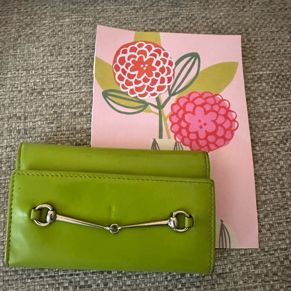 GUCCI Rare Horse Bit Patent Leather Keychain & Card Holder Margarita Color! - Picture 6 of 16